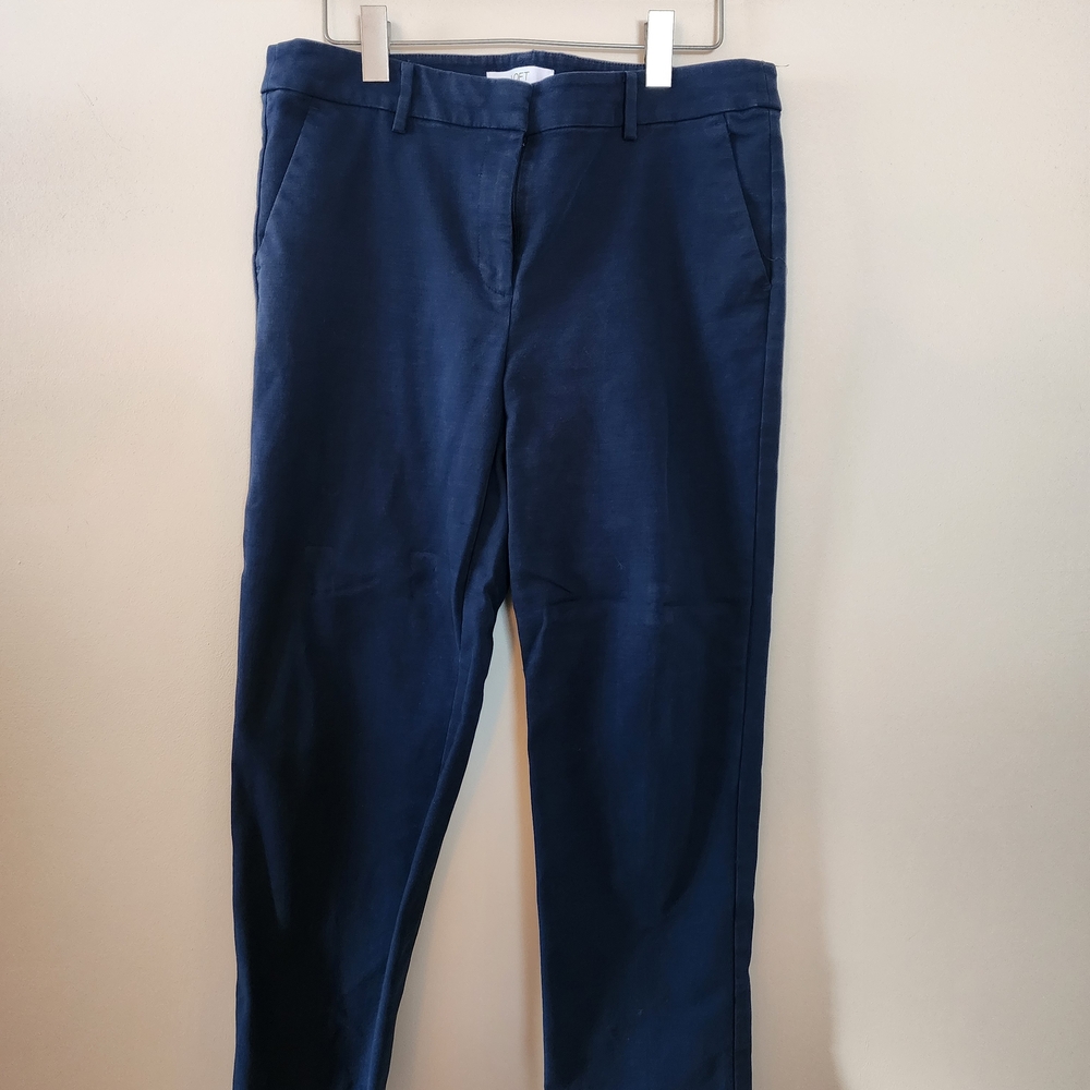 LOFT Riviera Slim Navy Trousers 10